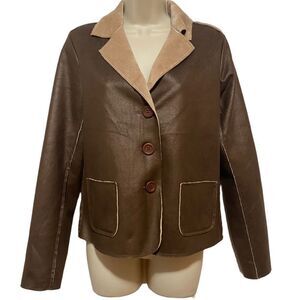 VELVET Faux Suede Brown Jacket